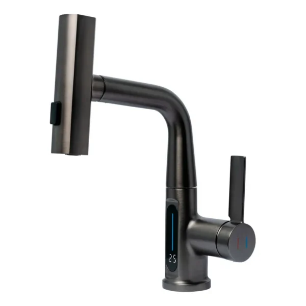 GRF-BL1NG-2 MEZCLADOR LAVAPLATOS EN BRONCE MANIJA TIPO PALANCA CUELLO ESCUALIZABLE COLOR NEGRO