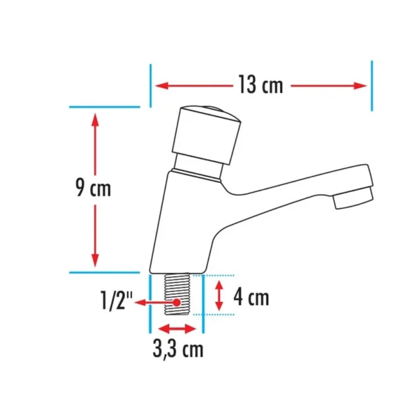 LLAVE DE PUSH LAVAMANOS BAJA REF. YW040