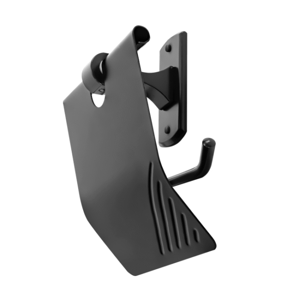 YW146-07-1 PORTA ROLLO BASE RECTANGULAR EN ALUMINIO COLOR NEGRO