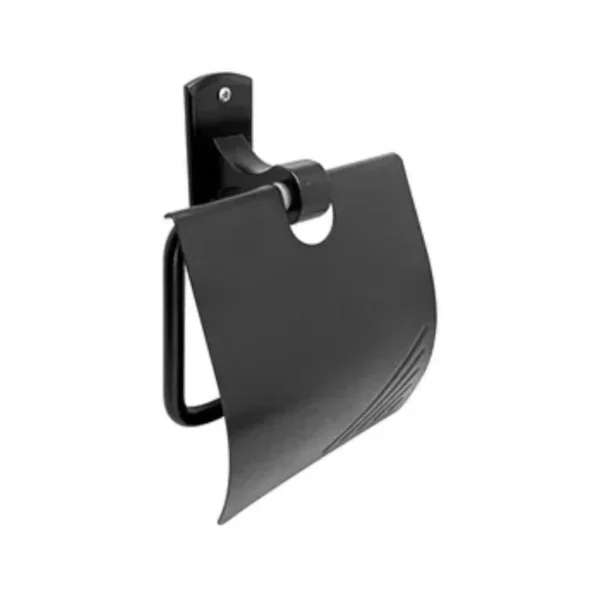 YW146-07-3 PORTA ROLLO BASE RECTANGULAR EN ALUMINIO COLOR NEGRO