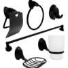 JUEGO ACCESORIOS PARA BANO X 6 PIEZAS EN ZINC NEGRO O CROMADO