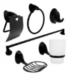 JUEGO ACCESORIOS PARA BANO X 6 PIEZAS EN ZINC NEGRO O CROMADO