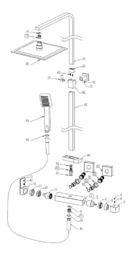 SET BARRA DUCHA NEGRO
