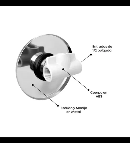 YW386-6 REGISTRO MEZCLADOR DUCHA EN ABS CROMADO
