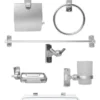 Juego De Accesorios Para Baño Plateado En Aluminio X7