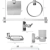 Juego De Accesorios Para Baño Plateado En Aluminio X7