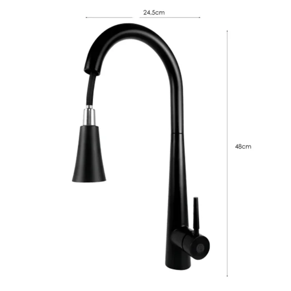 Mezclador Lavaplatos Acero Inoxidable. Negro Incluye Mangueras ( negro y cromado)