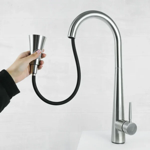 Mezclador Lavaplatos Acero Inoxidable. Negro Incluye Mangueras ( negro y cromado)