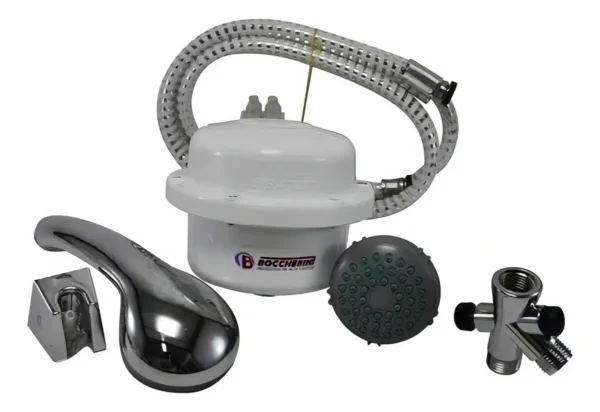 Ducha Eléctrica Teléfono Y Regadera Boccherini Victory Dirigible Color Blanco