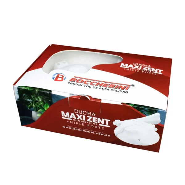 Ducha Maxi Zent Blanca Con Selector A 110/220V  + Niple Forte Boccherini