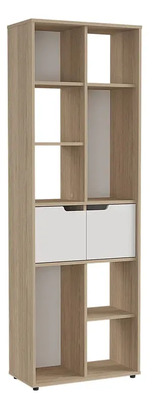 Biblioteca Con 5 Repisas Y 2 Puertas Guetta Inval 178cm