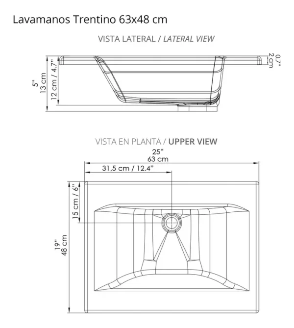 Kit Lavamanos Con Mueble Trentino Rayo 63x48 Austral