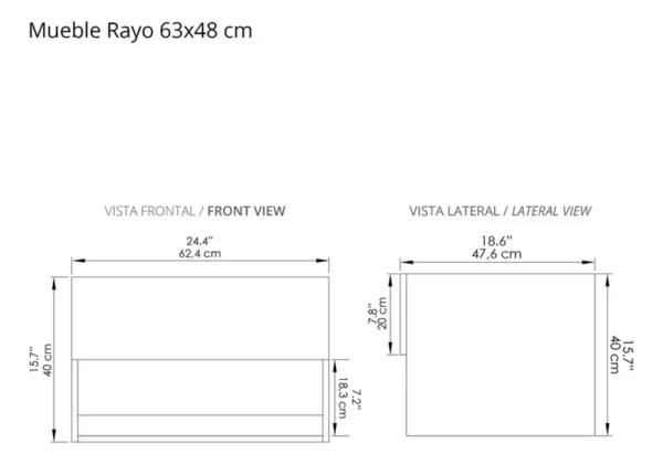 Kit Lavamanos Con Mueble Trentino Rayo 63x48 Austral