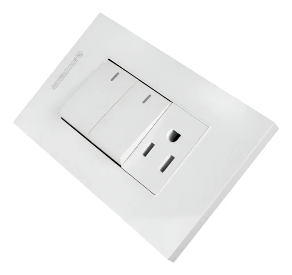 Tomacorriente Sencillo Polo Tierra + Interruptor Conmutable Color Blanco