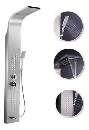 YW355-4 Torre Tele Ducha Cromada De 1.50 Mts 5 Funciones