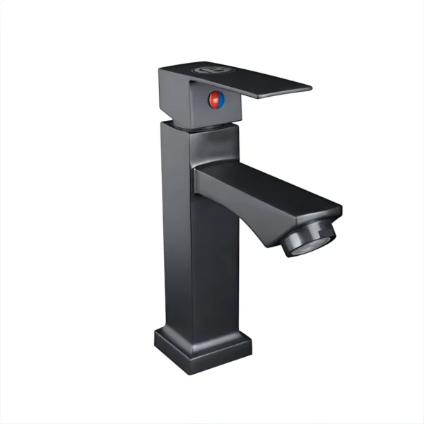 Yw351-07-1 Llave Para Lavamanos Baja Negro Mate Boccherini