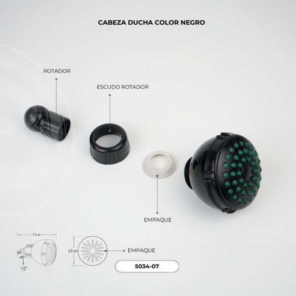 CABEZA DUCHA COLOR NEGRO