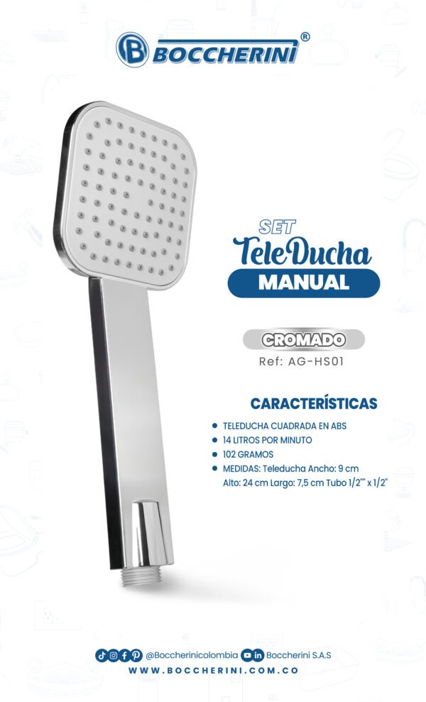 Teleducha en ABS 1 Funcion Medidas 240mm*85MM Peso 100g
