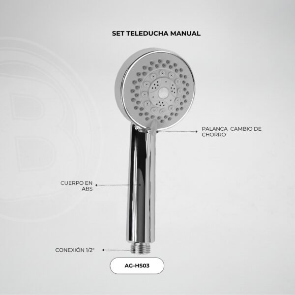 TELEDUCHA EN ABS 5 FUNCIONES MEDIDAS 200MM*80MM PESO 120G