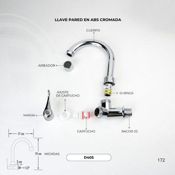 Llave Movil Lavaplatos Pared