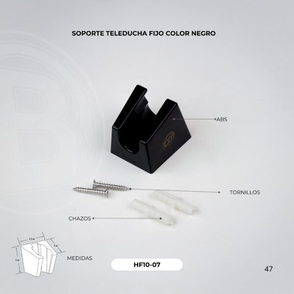 SOPORTE TELEDUCHA FIJO COLOR NEGRO