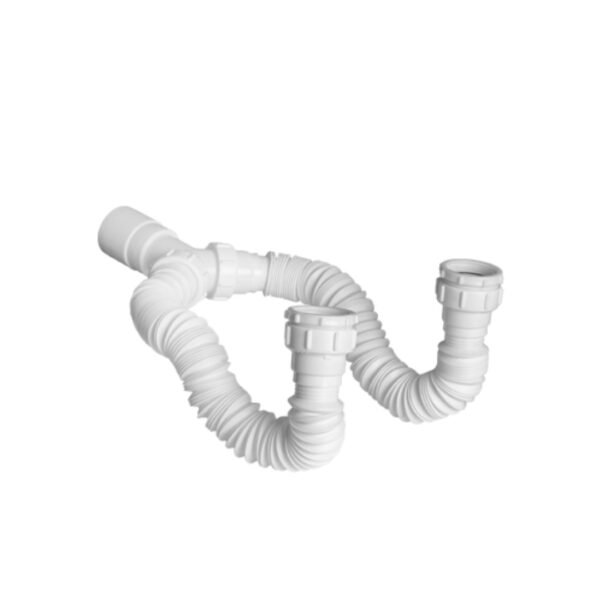 SIFON FLEXIBLE DOBLE NACIONAL BLANCO