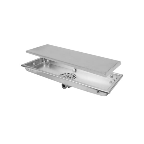 REJILLA PISO RECTANGULAR EN ACERO INOXIDALBE 30x11cm PARA BANO