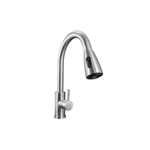 MEZCLADOR LAVAPLATOS EXTRAIBLE EN ACERO INOXIDABLE # 304  SATINADO