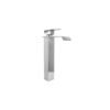 MEZCLADOR LAVAMANOS ALTO  CUERPO ACERO INOX # 201 MANIJA EN ZINC CARTUCHO CERAMICO 35MM CROMADO