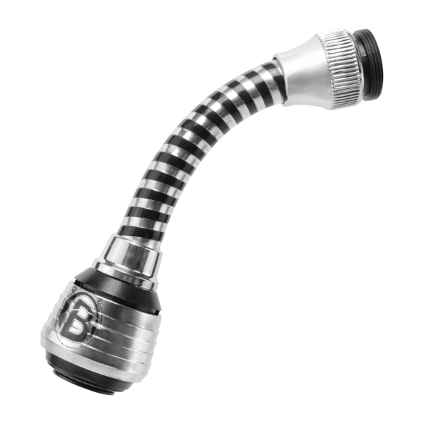 GRIFO EXTENSOR FLEXIBLE CROMADO CON NEGRO