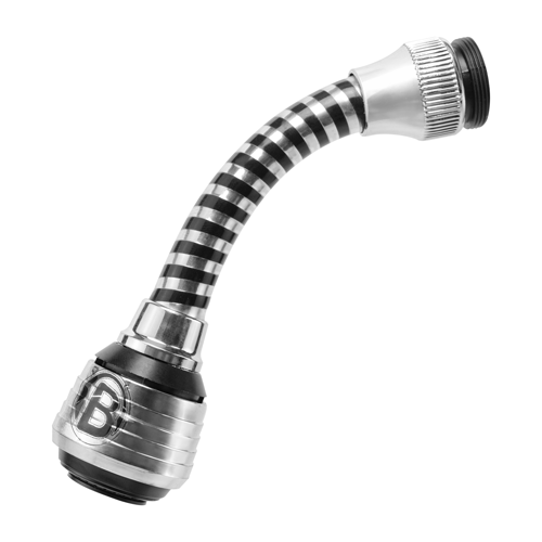 GRIFO EXTENSOR FLEXIBLE CROMADO CON NEGRO