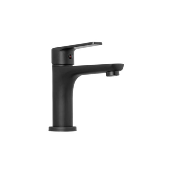 MEZCLADOR LAVAMANOS BAJO EN BRONCE COLOR NEGRO MANIJA EN ZINC 715G