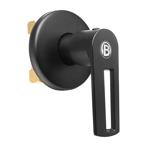 YW618-07 REGISTRO SENCILLO, MANIJA EN ZINC COLOR NEGRO CUERPO EN LATON ESCUDO EN ACERO INOXIDABLE CARTUCHO EN LATON PESO: 275G