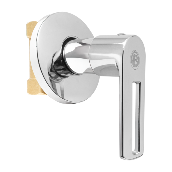 REGISTRO SENCILLO, MANIJA EN ZINC CROMADO CUERPO EN LATON ESCUDO EN ACERO INOXIDABLE CARTUCHO EN LATON PESO: 275G