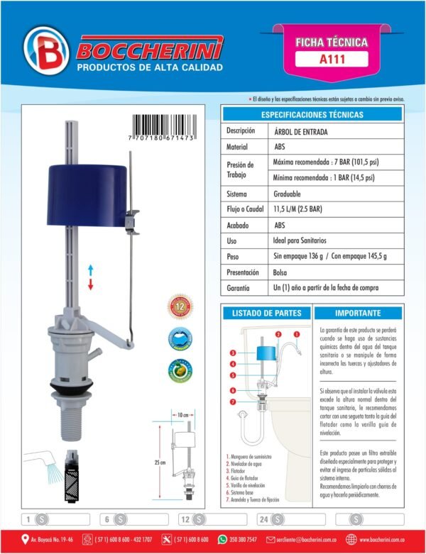 Arbol de Entrada Azul y Blanco
