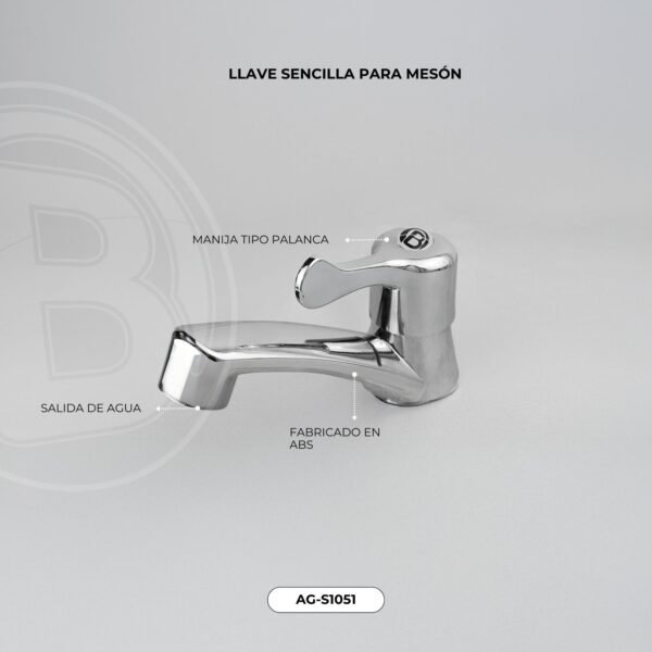 Llave Sencilla Lavamanos ABS Manija Tipo Palanca