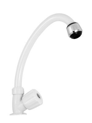 FA12104_1 Llave Sencilla Lavaplatos Meson con Economizador Cuerpo en ABS Manija Tipo Pomo