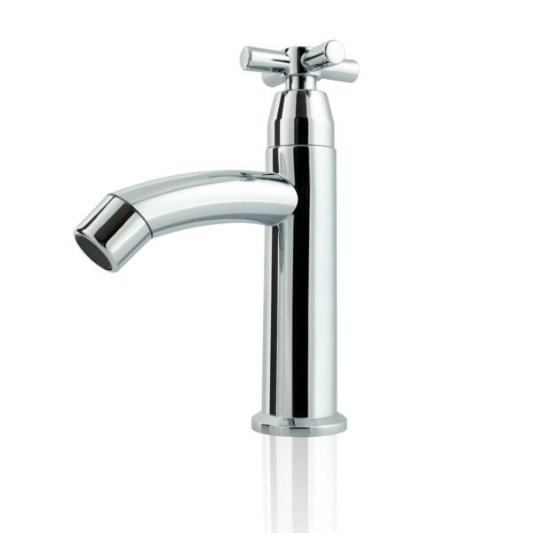 Llave Sencilla Lavamanos en ABS Cromada Manija Tipo Cruceta