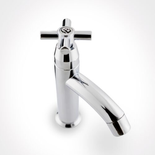 Llave Sencilla Lavamanos en ABS Cromada Manija Tipo Cruceta