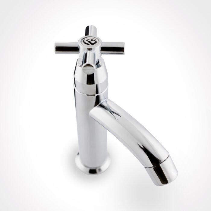Llave Sencilla Lavamanos en ABS Cromada Manija Tipo Cruceta