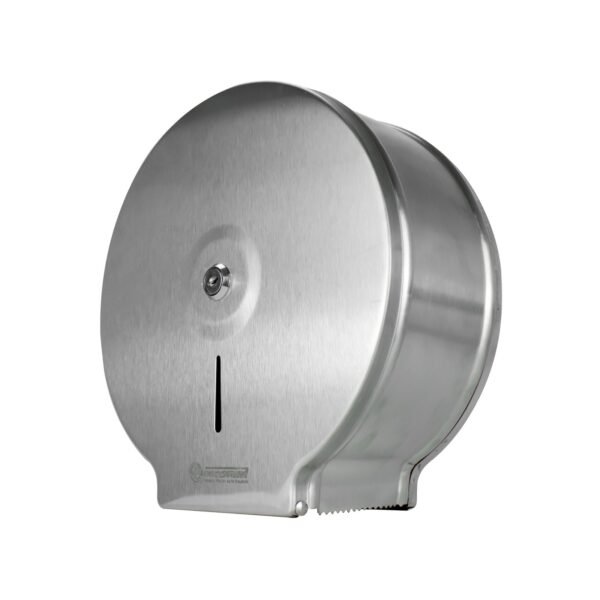Dispensador de Papel Higiénico en Acero Inoxidable # 201. Tamano 260 x 255 x 115 Mm.