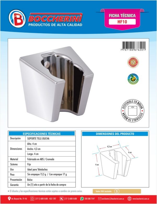 SOPORTE TELEDUCHA FIJO
