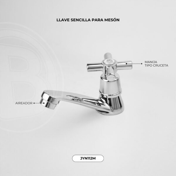 Llave Metalica Lavamanos Sencilla Tipo Cruceta