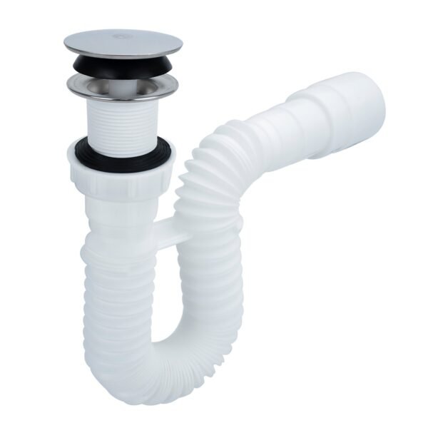 Sifon Flexible con Push para Lavamanos