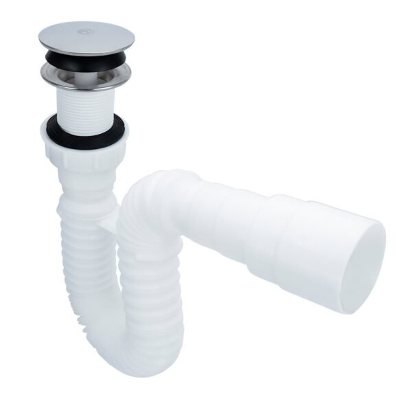 Sifon Flexible con Push para Lavamanos