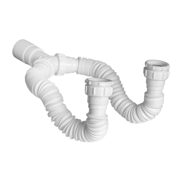 SIFON FLEXIBLE DOBLE NACIONAL BLANCO