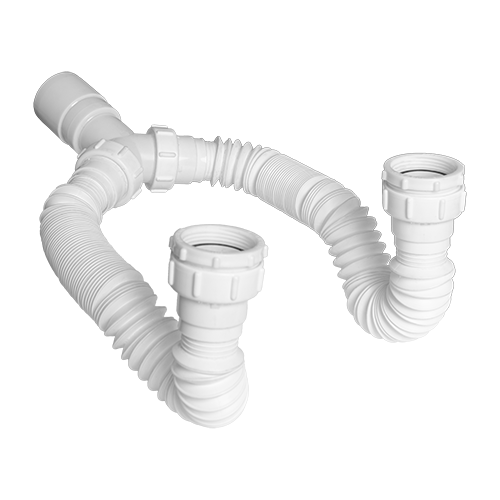 SIFON FLEXIBLE DOBLE NACIONAL BLANCO