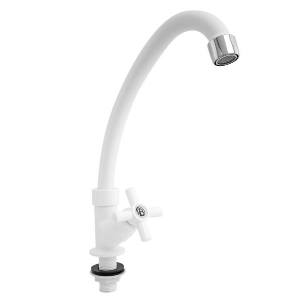 Llave Lavaplatos Meson en ABS Blanca Manija Tipo Cruceta