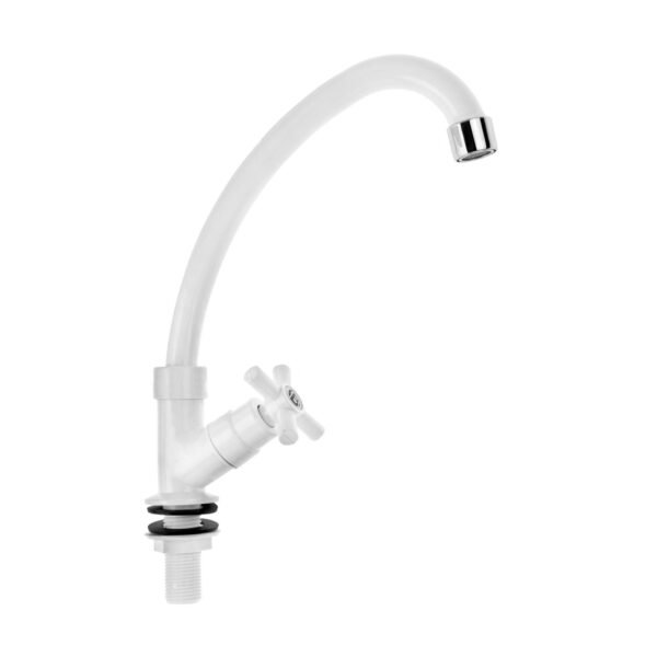 Llave Lavaplatos Meson en ABS Blanca Manija Tipo Cruceta