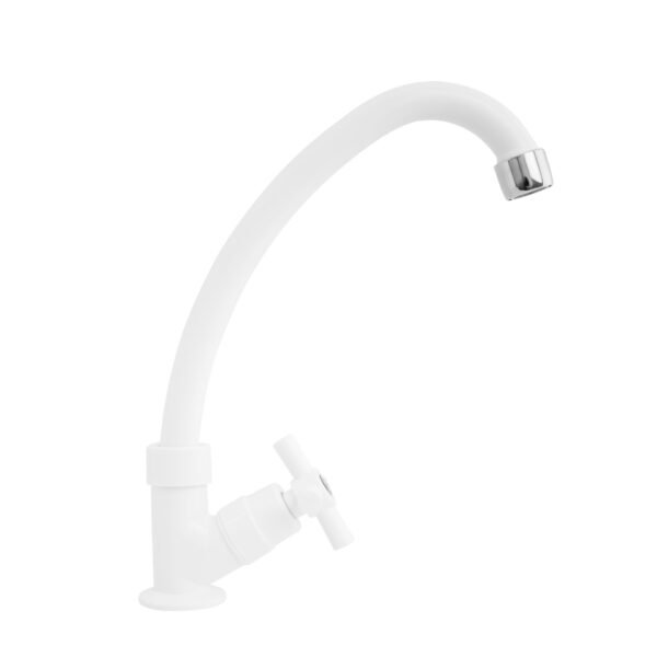 Llave Lavaplatos Meson en ABS Blanca Manija Tipo Cruceta